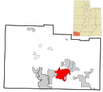 Washington County Utah incorporated and unincorporated areas Hurricane highlighted